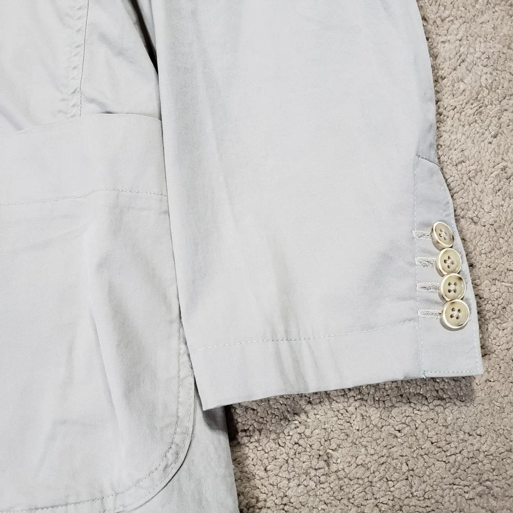 C-LAB NYC Mens 46L Blazer Garment Dyed Stretch Cotton Unlined Gray Lightweight